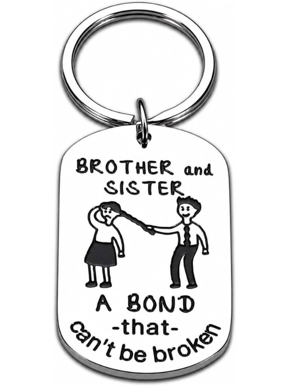 Funny Sister and Brother Keychain Birthday Gifts for Sister from Brother